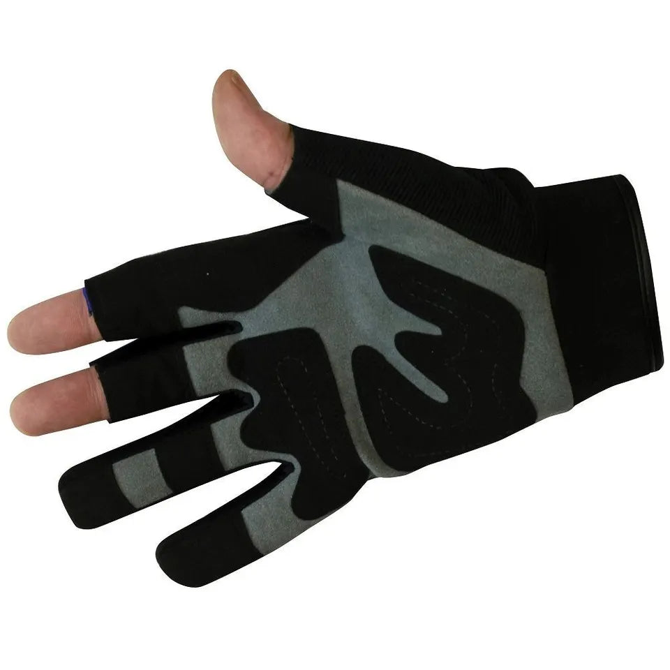 BikeTek Open-Finger Mechanics Gloves Blue