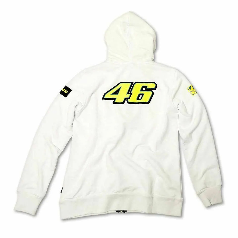MotoGP Rossi #46 Mens Fleece Hoodie White