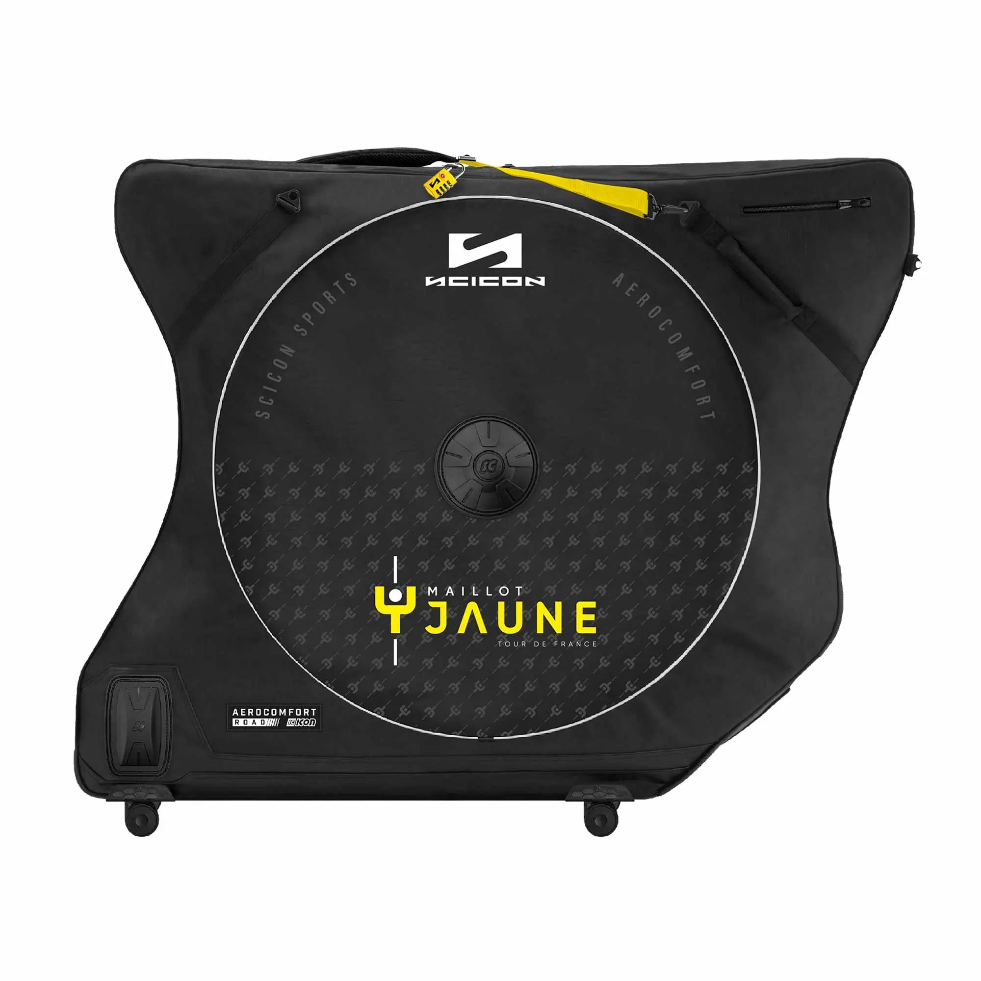 Scicon Sports Tour De France Aerocomfort 3.0 Road Bike Travel Bag Black / Yellow - 117 X 54 X 97 CM - FREE UK Shipping, FREE 365 Day Returns | Moto Central