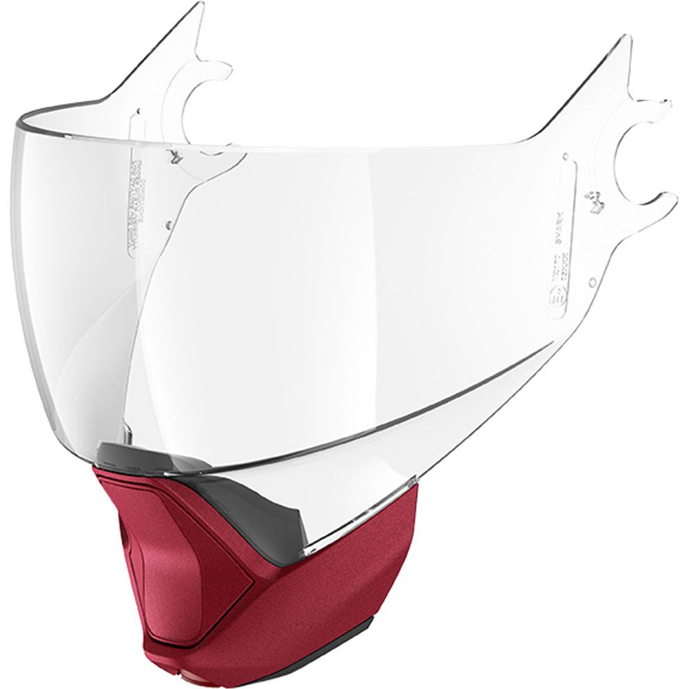 Shark Anti Scratch / Anti Fog Visor Clear With Red Chin Guard For Evo Jet Helmets