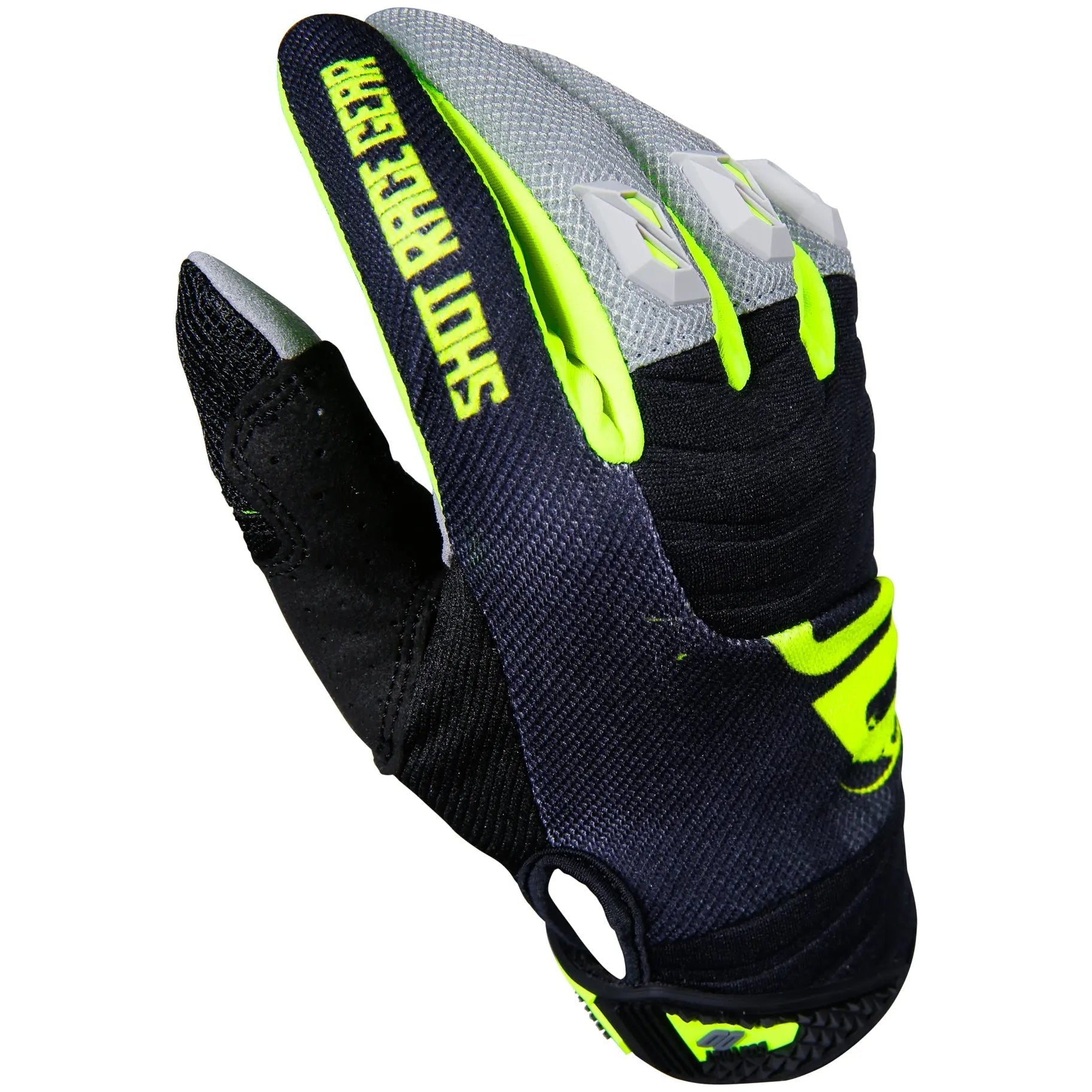 Shot Contact Gloves Venom Grey / Black - FREE UK Shipping, FREE 365 Day Returns | Moto Central