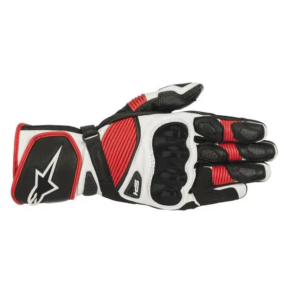 Alpinestars SP1 V2 Leather Gloves Black / White / RedĀ - FREE UK Shipping, FREE 365 Day Returns | Moto Central
