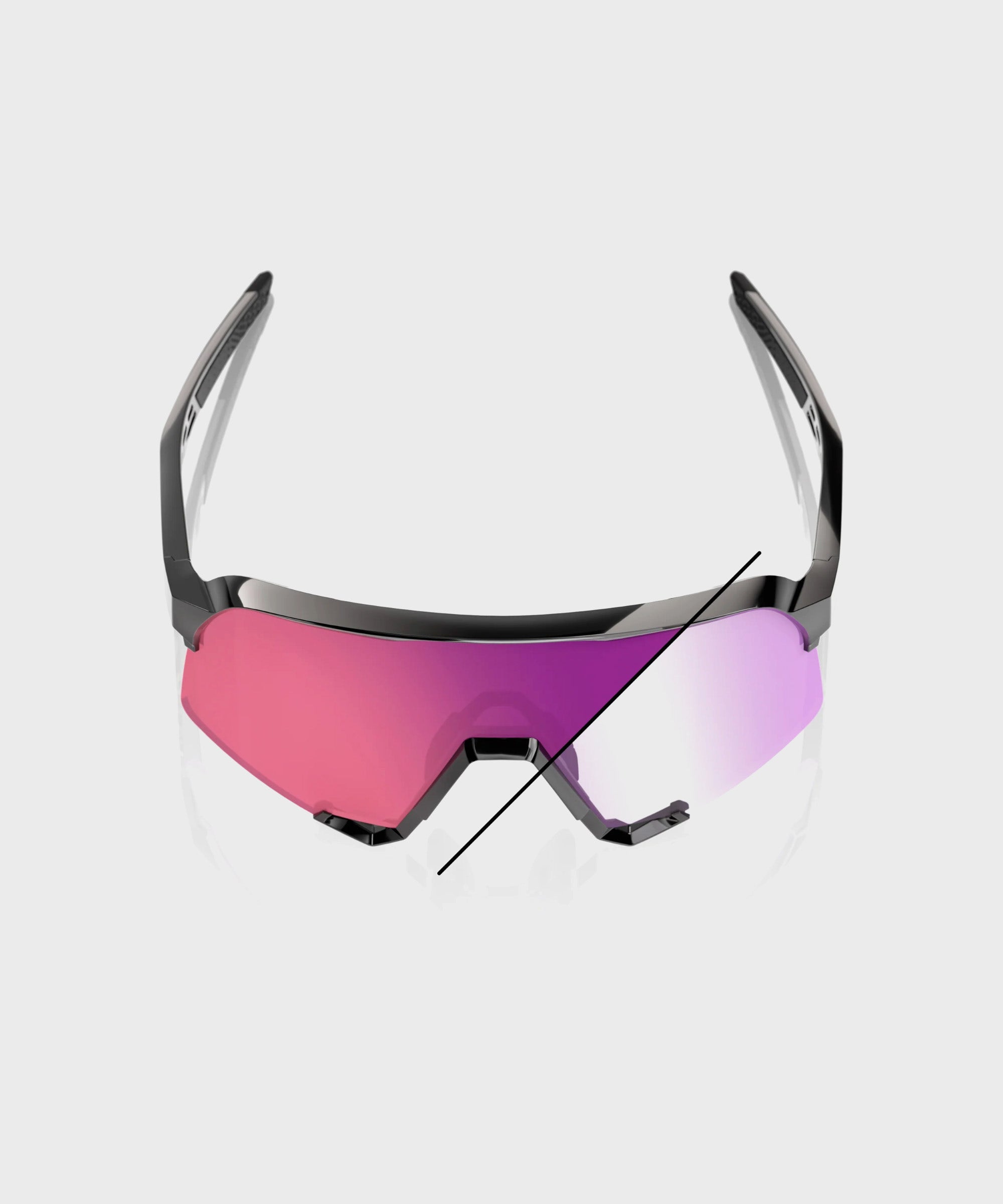 100% S3 Glasses Gloss Black / Purple Flash Mirror Photochromic Lens - FREE UK Shipping, FREE 365 Day Returns | Moto Central