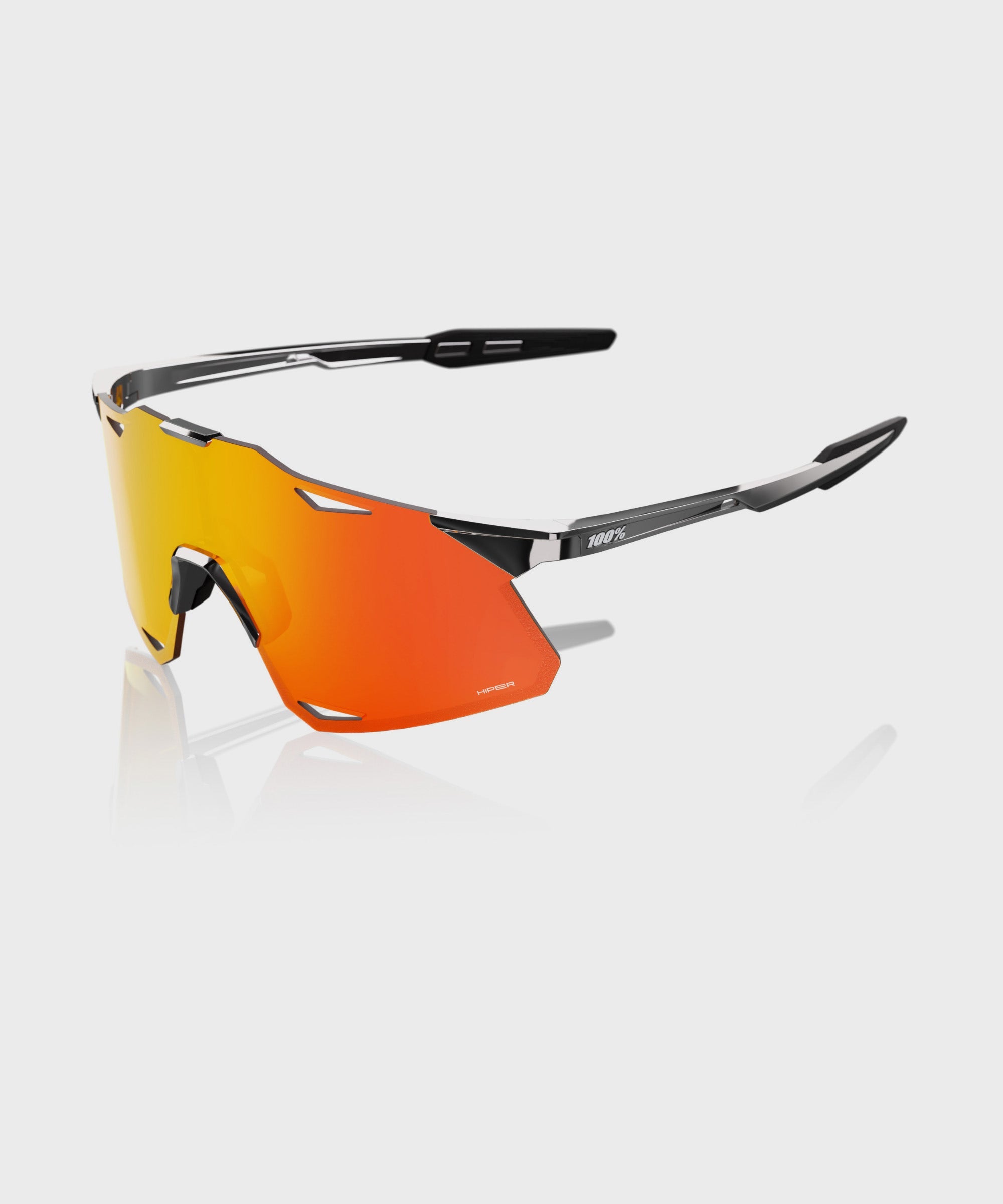 100% Hypercraft Glasses Black Chrome / HiPER Red Mirror Lens - FREE UK Shipping, FREE 365 Day Returns | Moto Central