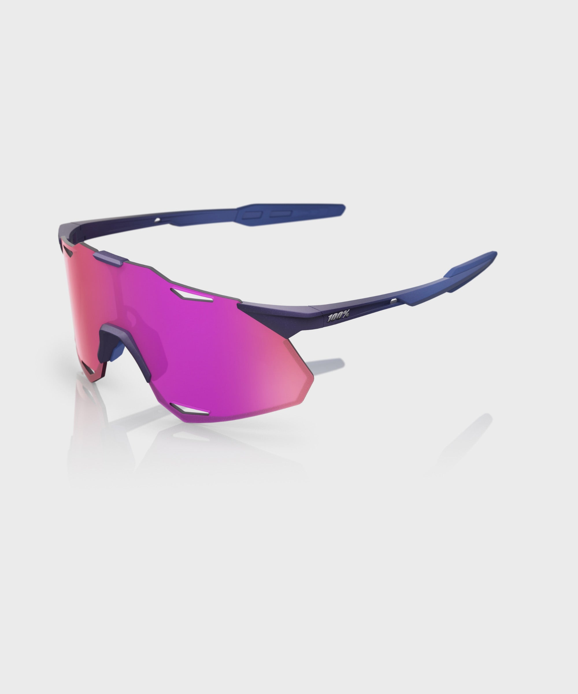 100% Hypercraft XS Glasses Satin Storm Metallic / Purple Mirror Lens - FREE UK Shipping, FREE 365 Day Returns | Moto Central