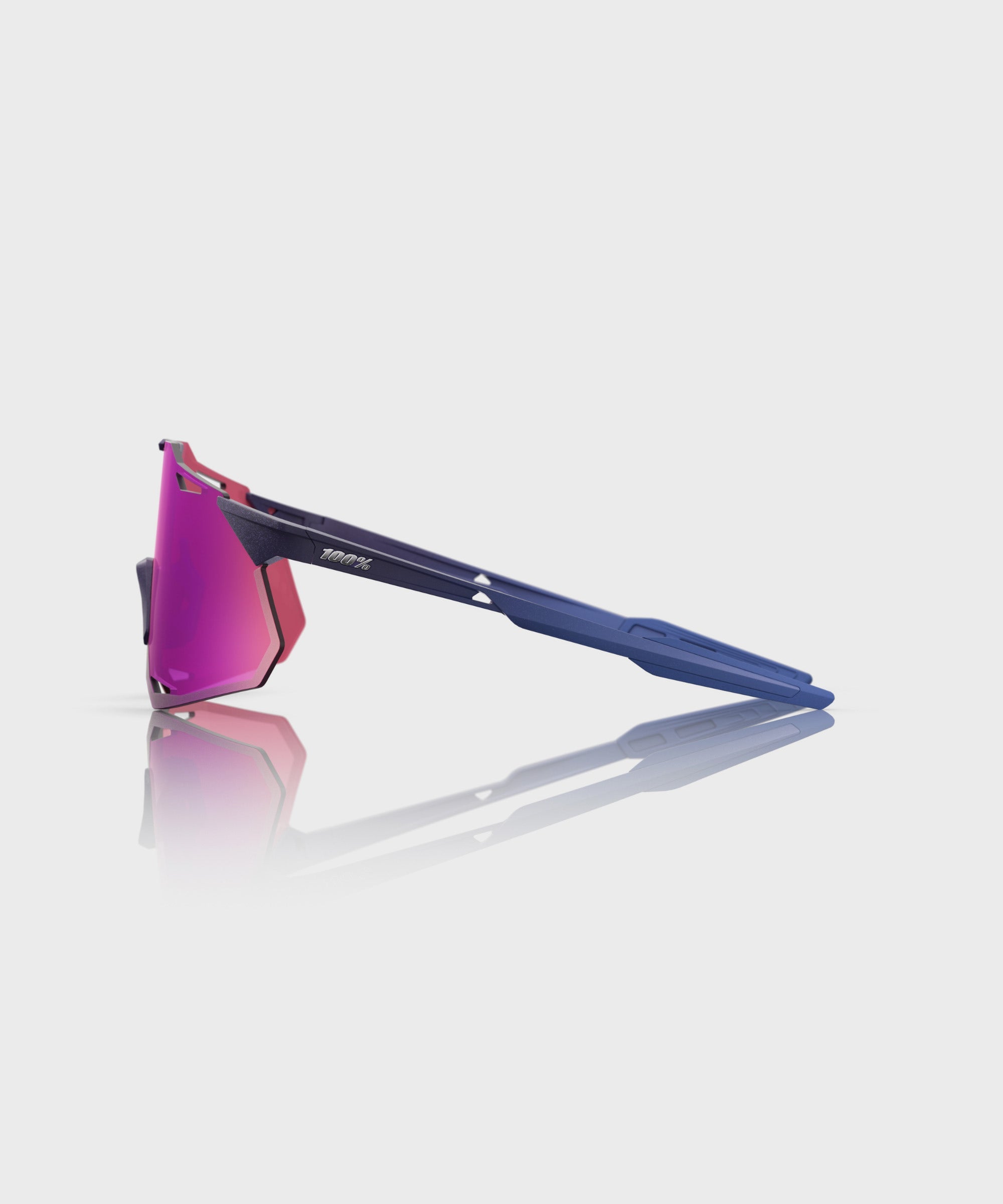 100% Hypercraft XS Glasses Satin Storm Metallic / Purple Mirror Lens - FREE UK Shipping, FREE 365 Day Returns | Moto Central