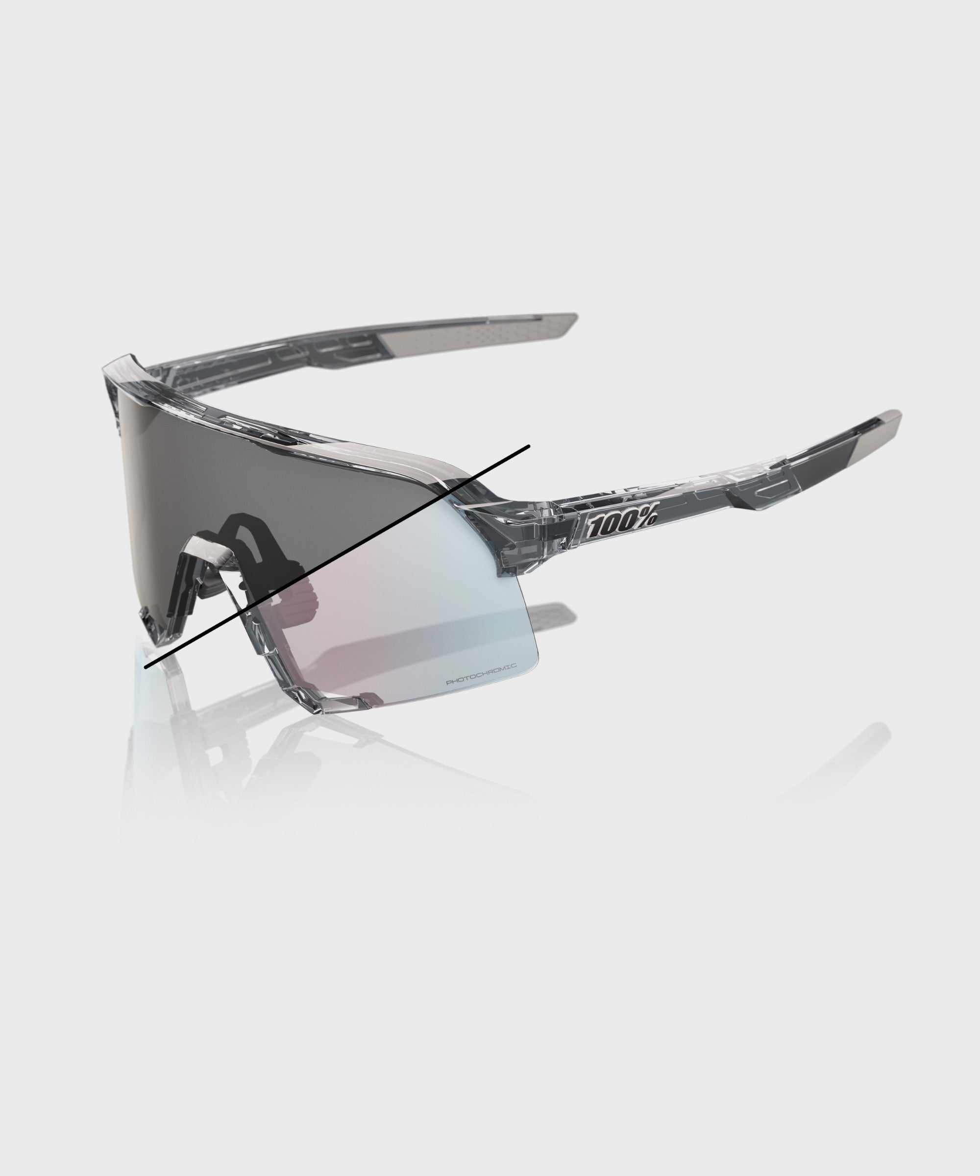 100% S3 Glasses Translucent Grey / Rose Gold Mirror Photochromic Lens - FREE UK Shipping, FREE 365 Day Returns | Moto Central