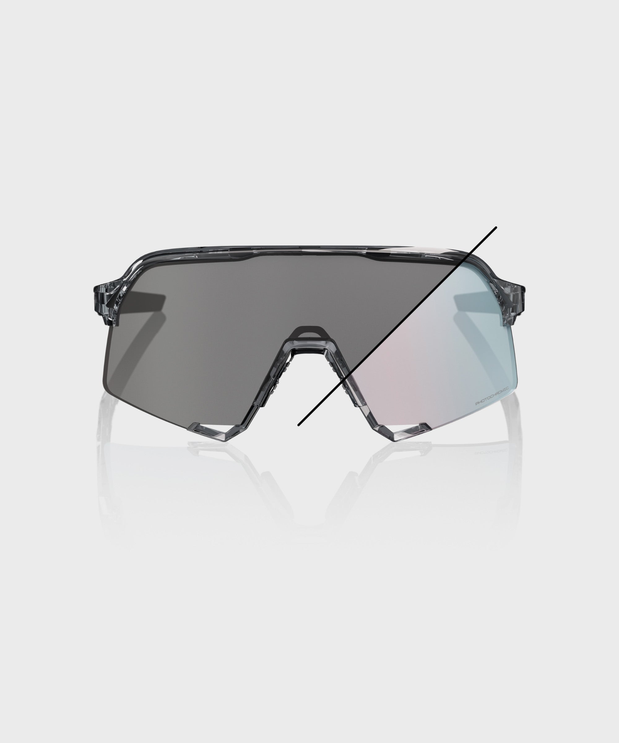 100% S3 Glasses Translucent Grey / Rose Gold Mirror Photochromic Lens - FREE UK Shipping, FREE 365 Day Returns | Moto Central