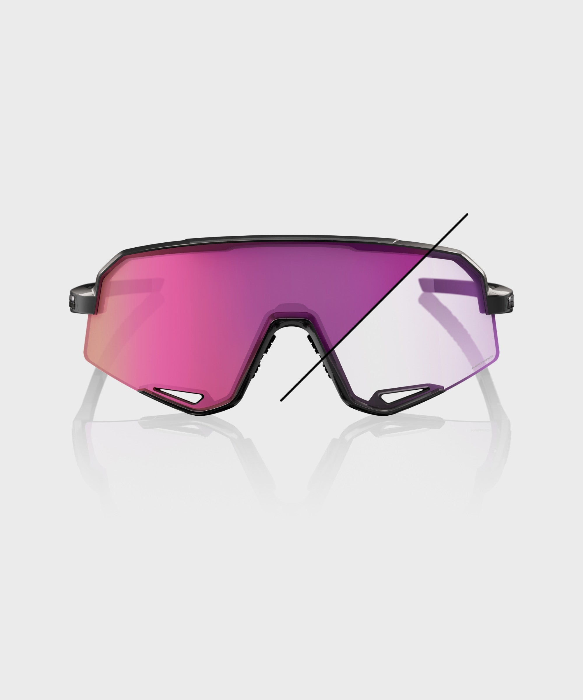 100% Slendale Glasses Gloss Black / Purple Flash Mirror Photochromic Lens - FREE UK Shipping, FREE 365 Day Returns | Moto Central