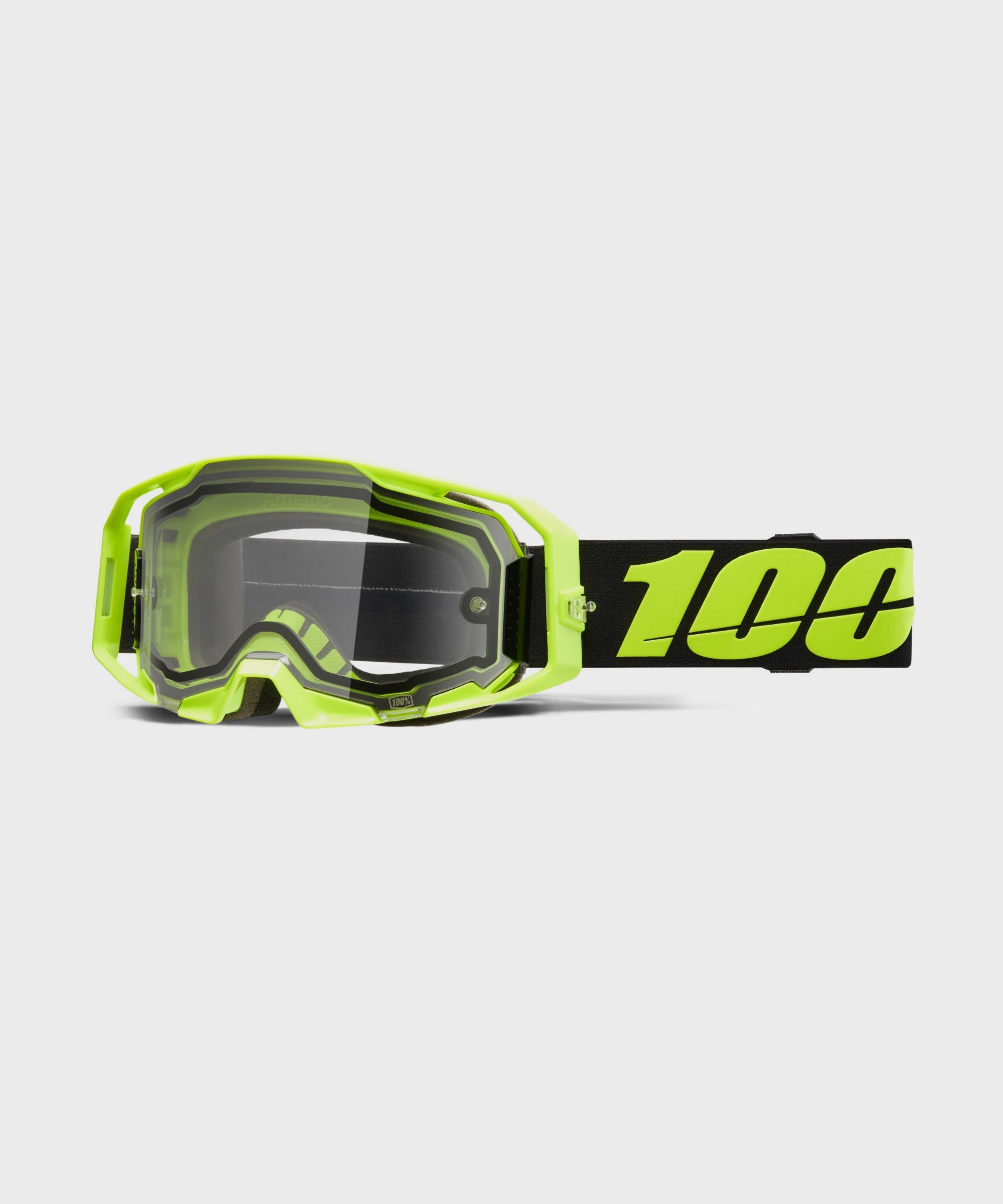 100% ARmatic Enduro Moto Dual Pane Goggle Neon Yellow / Clear Lens - FREE UK Shipping, FREE 365 Day Returns | Moto Central