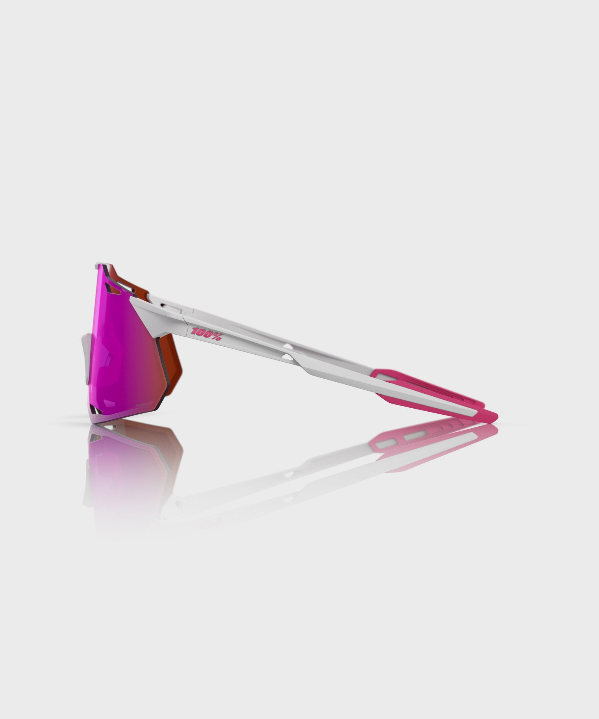 100% Hypercraft XS Glasses Matt White Pink / HiPER Vital Pink Mirror Lens - FREE UK Shipping, FREE 365 Day Returns | Moto Central