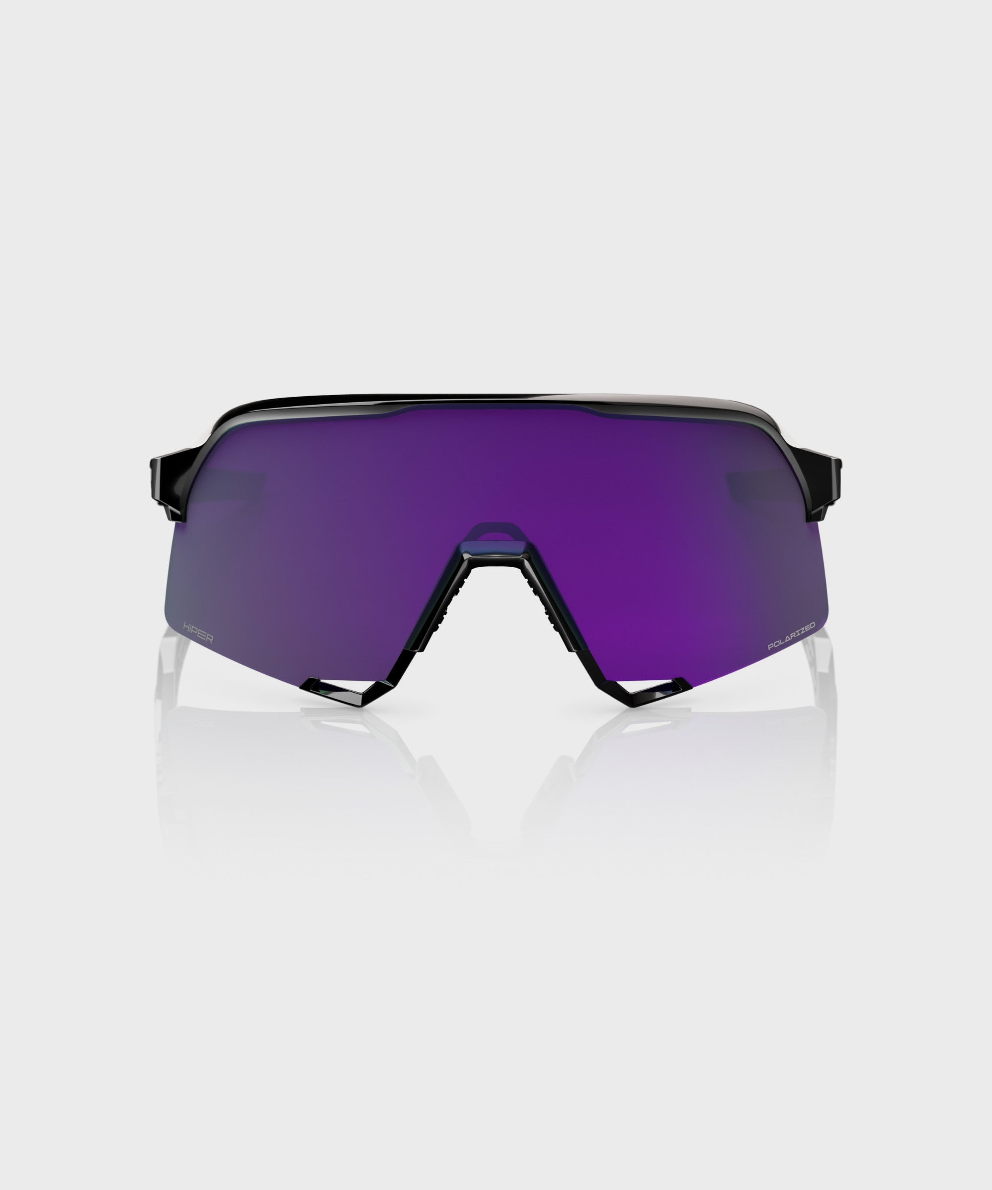 100% S3 Glasses Polished Black / HiPER Lavender Mirror Polarized Lens - FREE UK Shipping, FREE 365 Day Returns | Moto Central