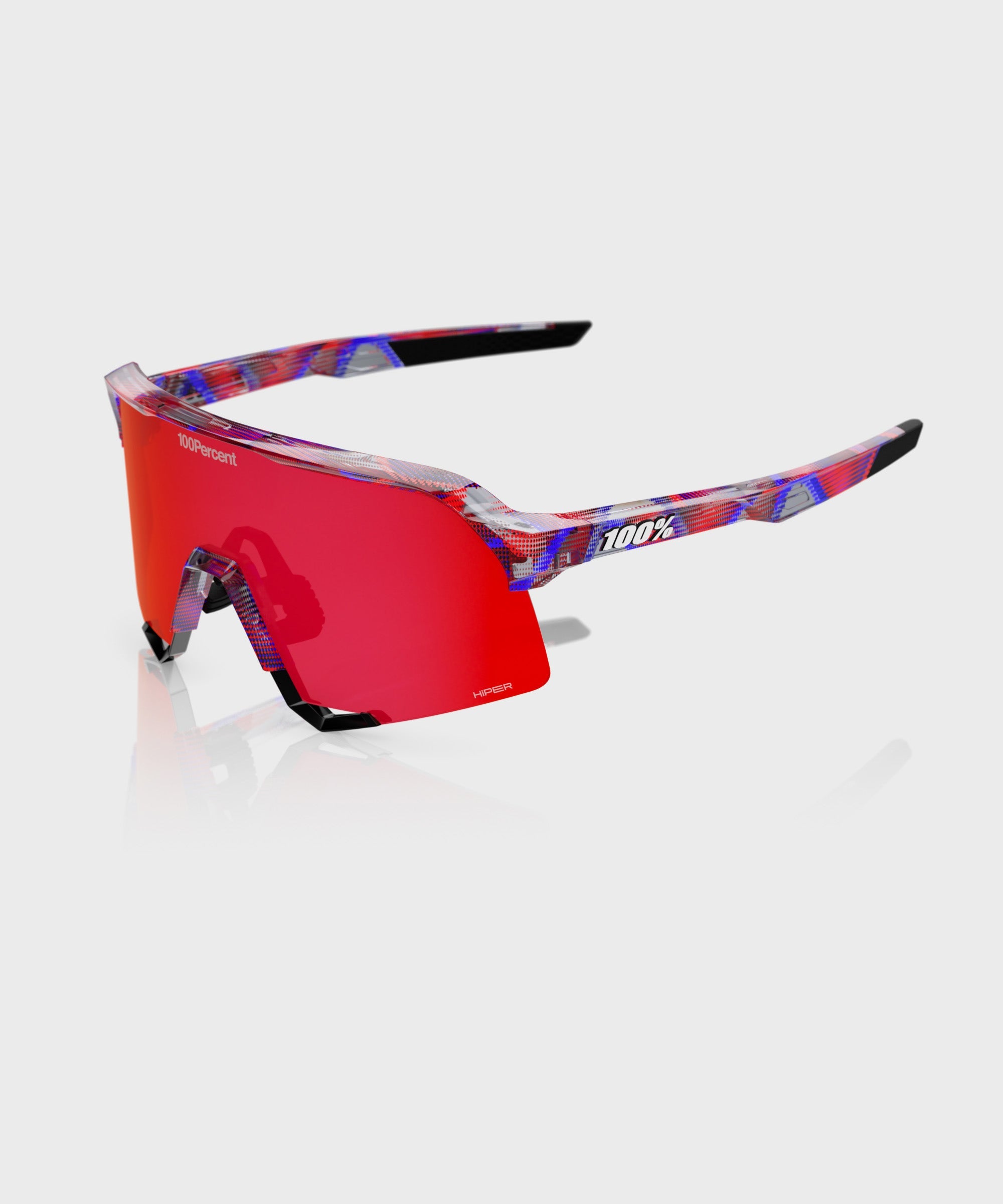 100% S3 FDJ Glasses Gloss Translucent Red / Blue / HiPER Fire Red Mirror Lens - FREE UK Shipping, FREE 365 Day Returns | Moto Central