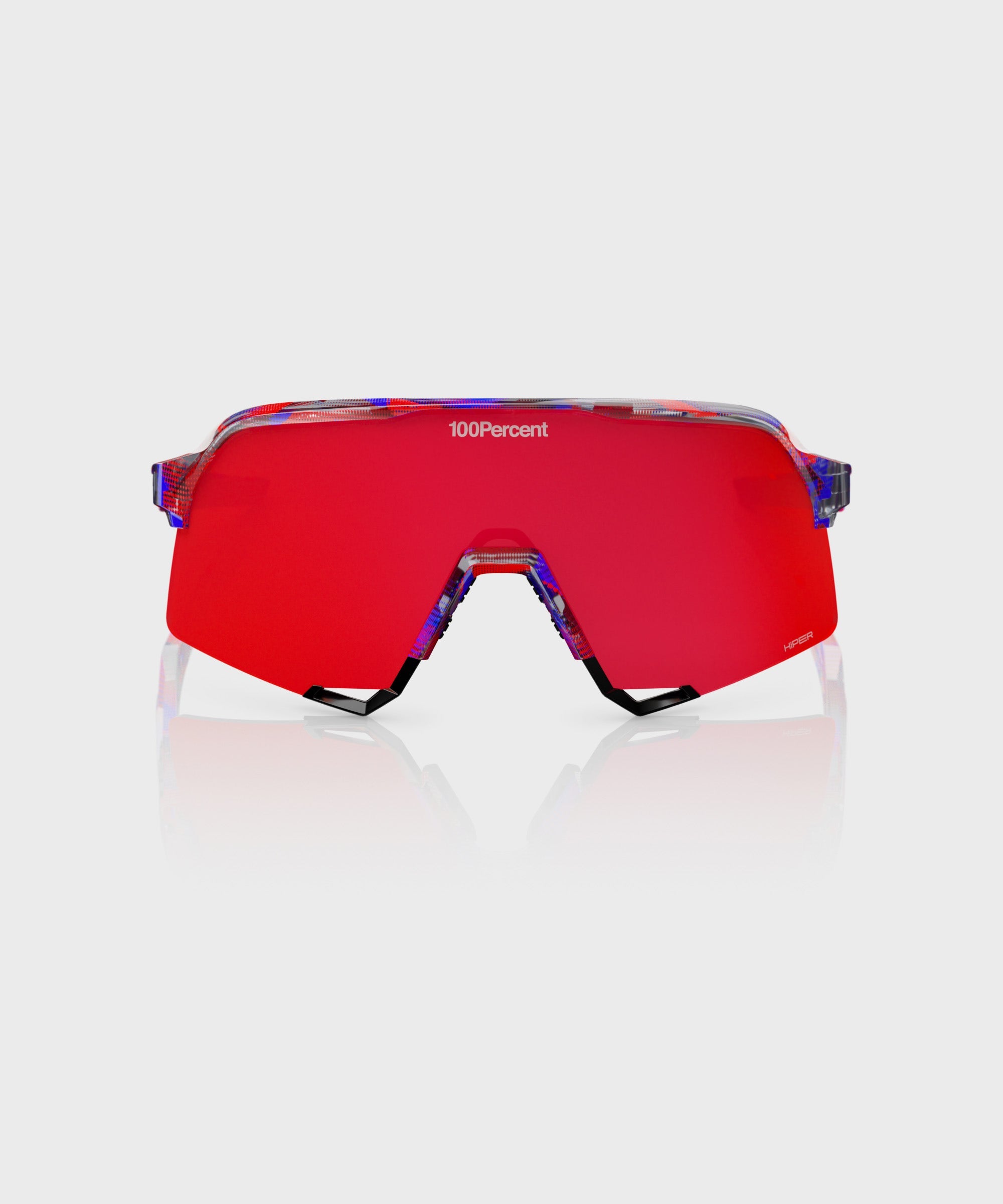 100% S3 FDJ Glasses Gloss Translucent Red / Blue / HiPER Fire Red Mirror Lens - FREE UK Shipping, FREE 365 Day Returns | Moto Central