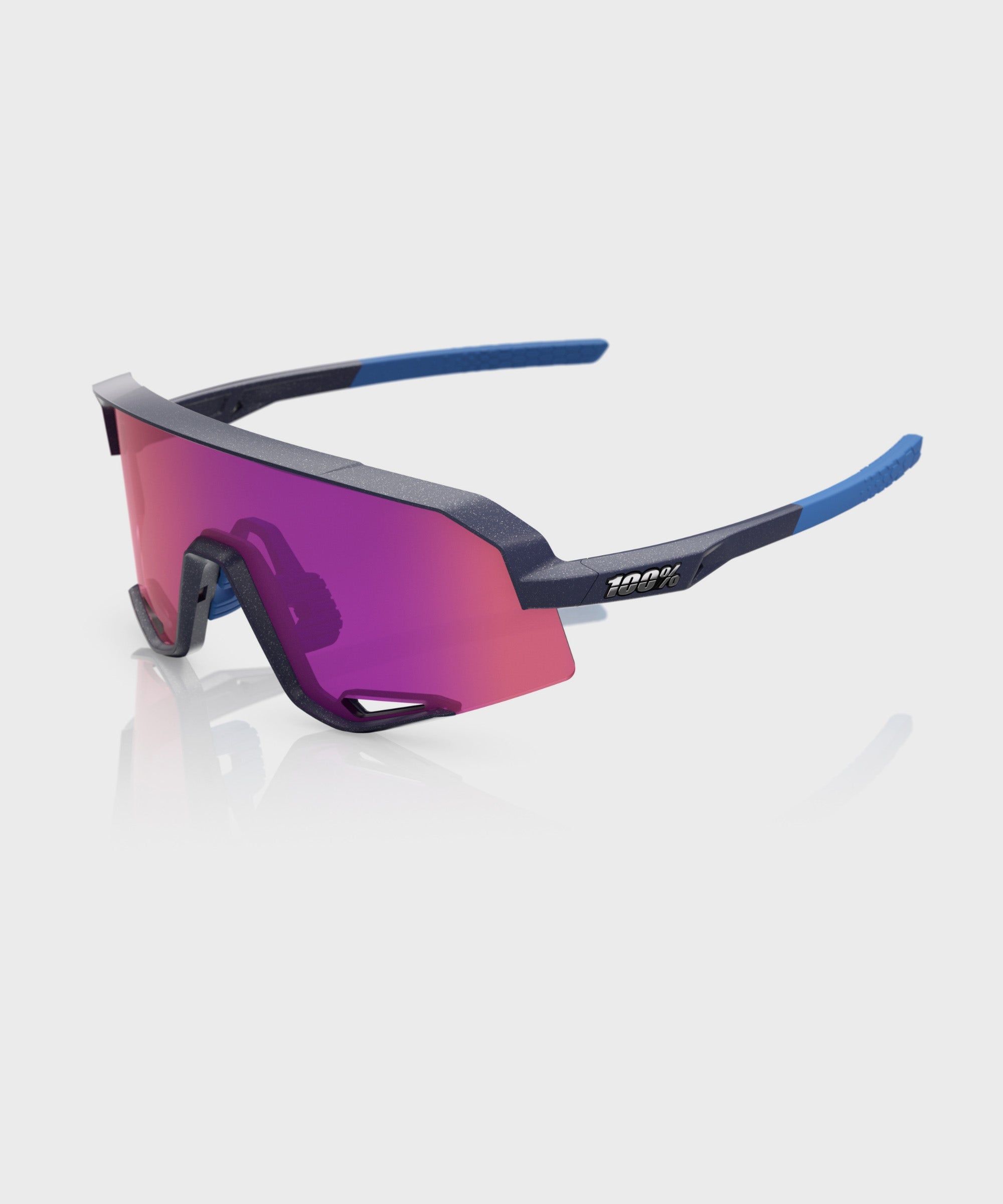 100% Slendale Glasses Satin Storm Metallic / Purple Mirror Lens - FREE UK Shipping, FREE 365 Day Returns | Moto Central