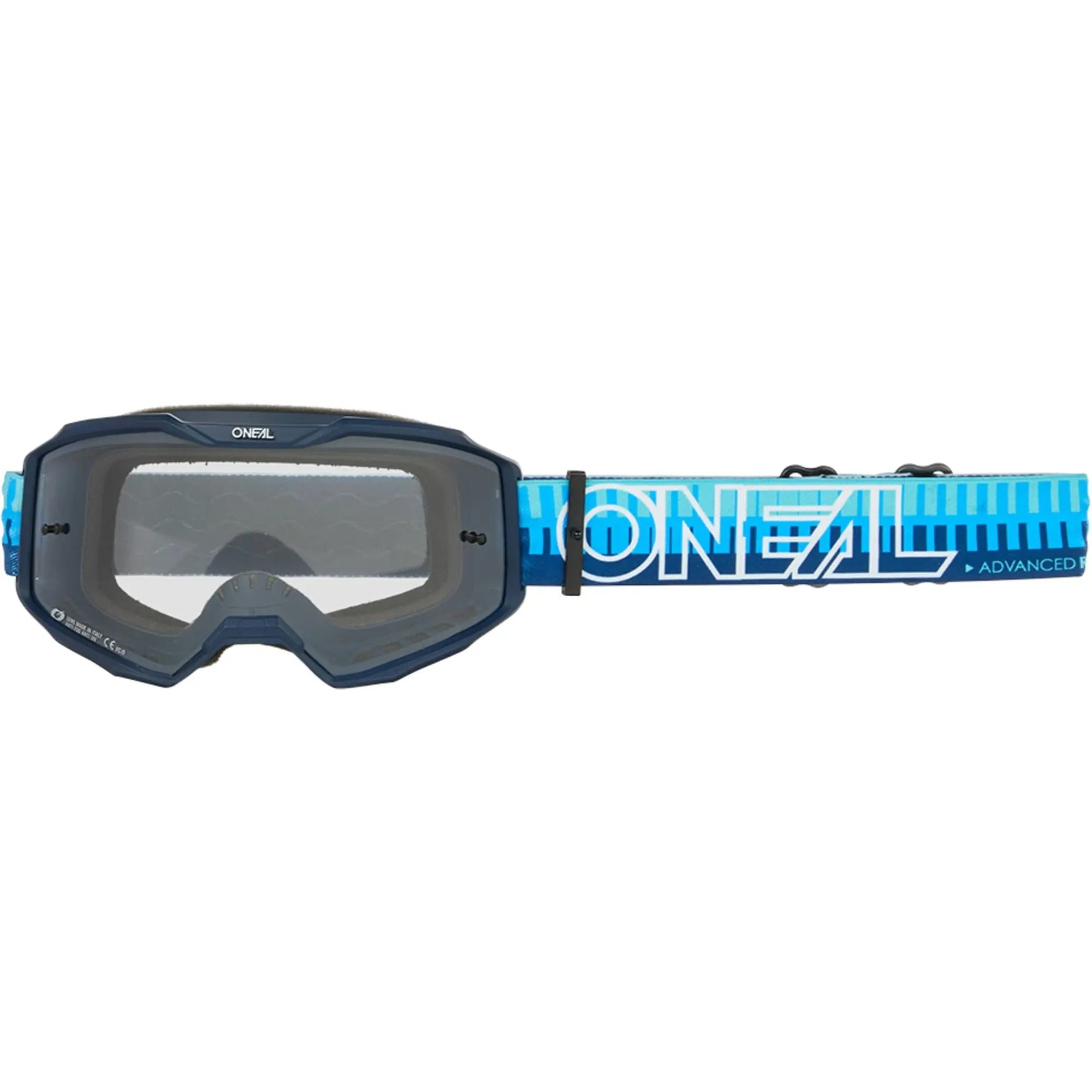 O'Neal B-10 Striped Cycling Goggle Blue / Blue - Clear - FREE UK Shipping, FREE 365 Day Returns | Moto Central