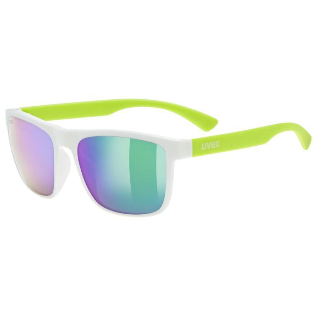 Uvex Rookie Kids Sunglasses Matt White / Lime With Green Lenses
