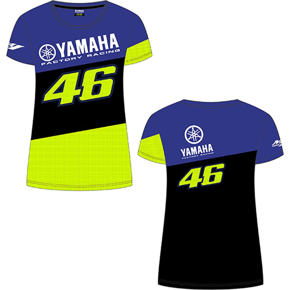 VR46 Yamaha Racing Ladies T-Shirt Black / Blue / Fluo Yellow