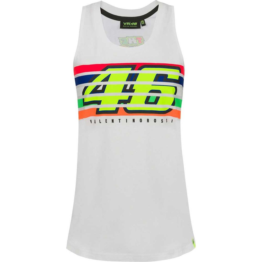 VR46 Stripes Ladies Tank Top White