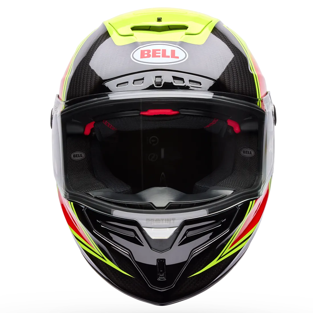 Bell Race Star DLX Flex Grid ECE 22.06 Yellow full-face motorcycle helmet, front view