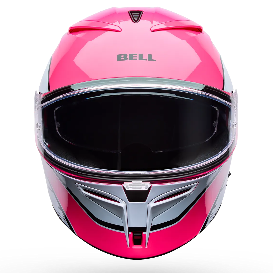 Bell Lithium MIPS Transition ECE 22.06 Purple / White full-face motorcycle helmet, rear view