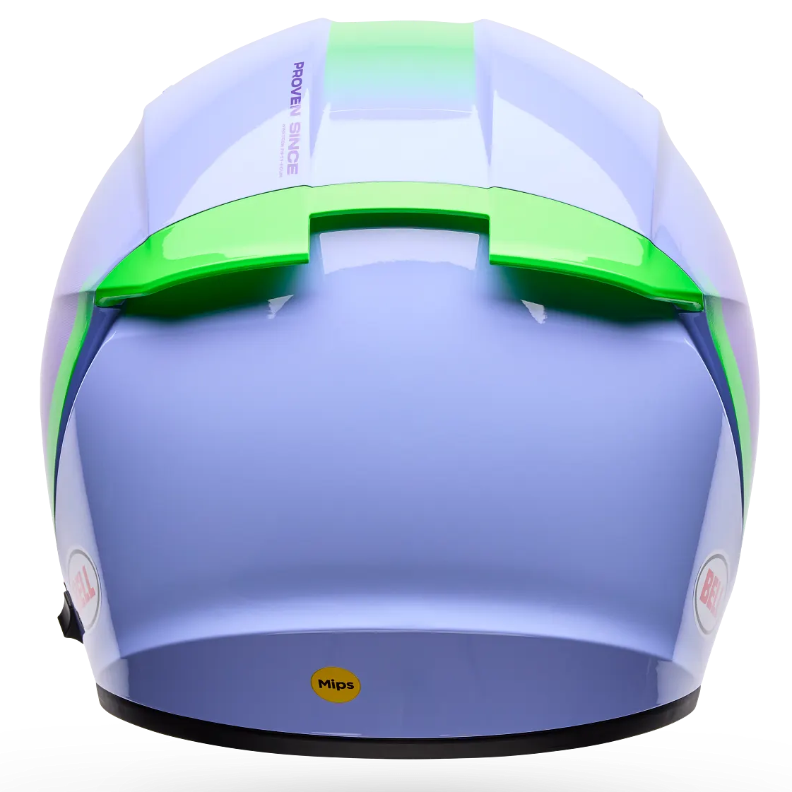 Bell Lithium MIPS Bash ECE 22.06 Purple full-face motorcycle helmet, rear view