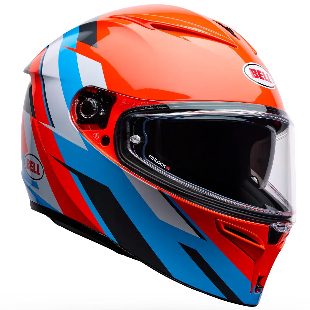 Bell Lithium Nova ECE 22.06 Orange / Blue - FREE UK Delivery, FREE 365 Day Returns | Moto Central