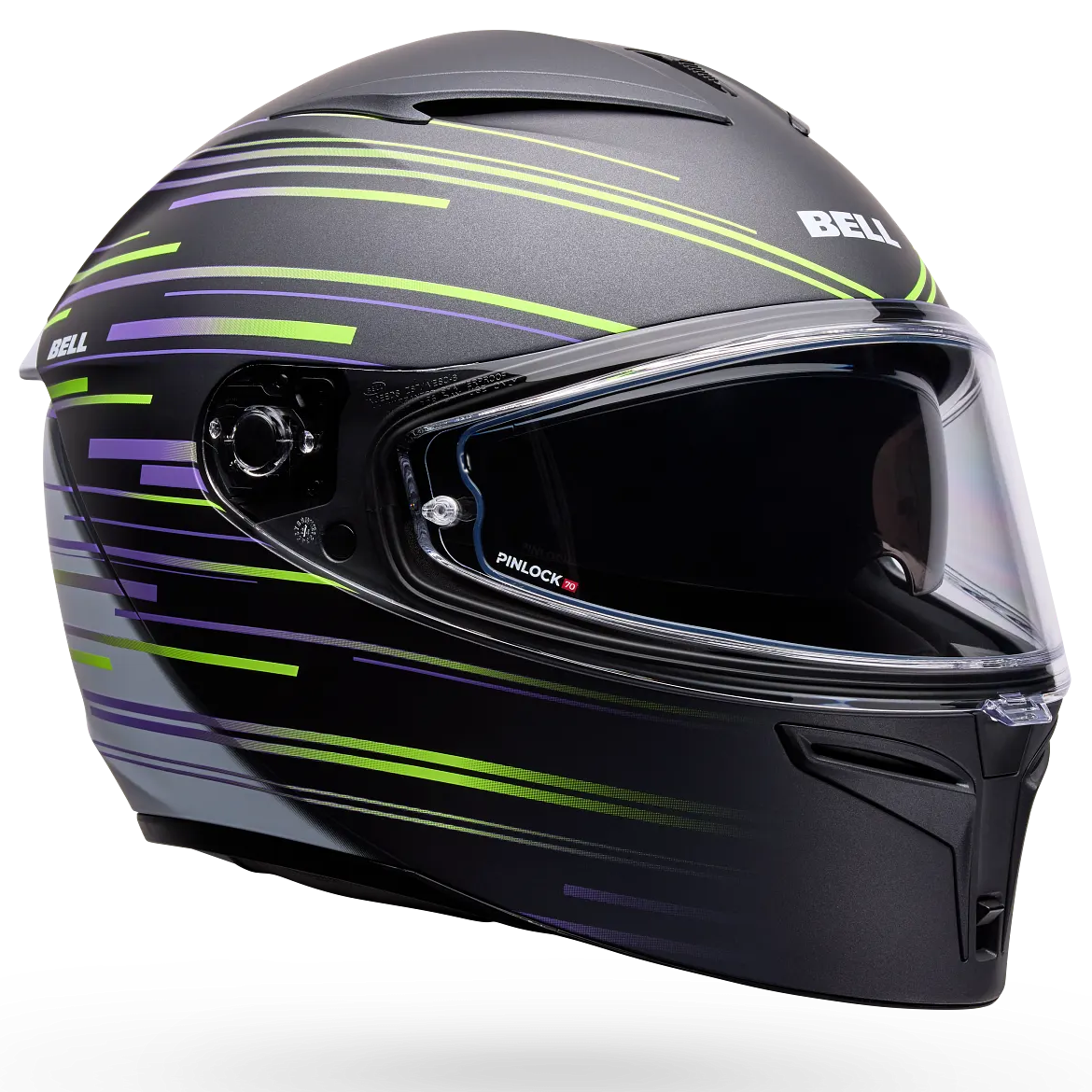 Bell Lithium Velo ECE 22.06 Black / Yellow full-face motorcycle helmet, front three-quarter view