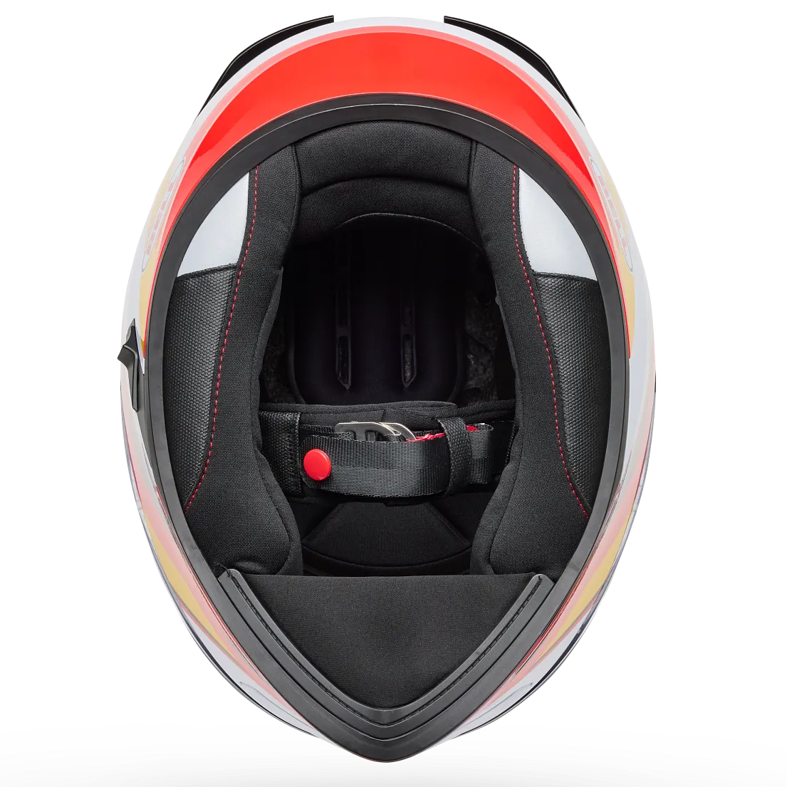 Bell Lithium Nova ECE 22.06 White / Red full-face motorcycle helmet, interior lining view
