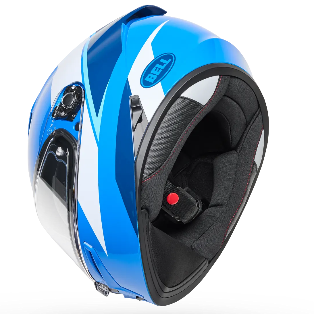 Bell Lithium Flip ECE 22.06 Blue full-face motorcycle helmet, underside view