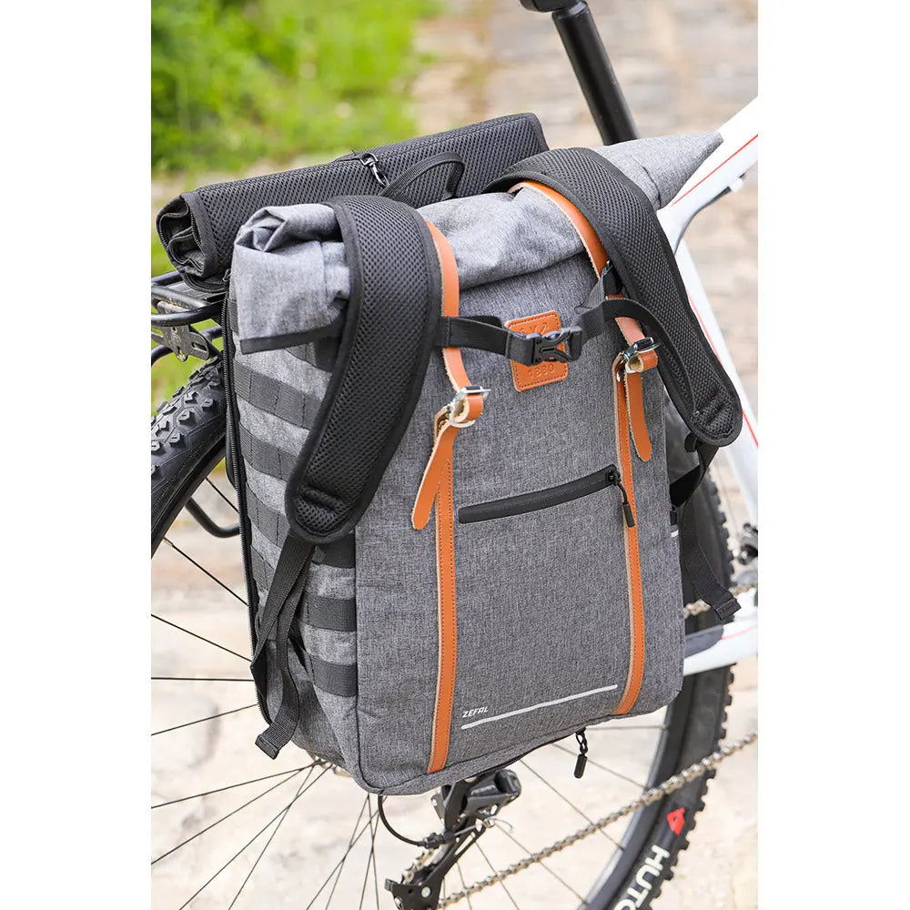 Zefal Urban Backpack / Pannier Bag Grey - 27 L - FREE UK Shipping, FREE 365 Day Returns | Moto Central