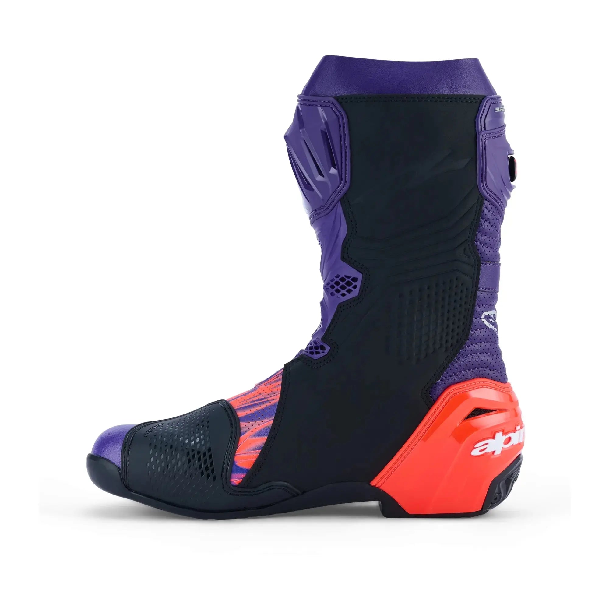 Alpinestars Supertech R Le Flyte Vented Boots Purple / Red / Black FREE UK Delivery, FREE 365 Day Returns | Moto Central