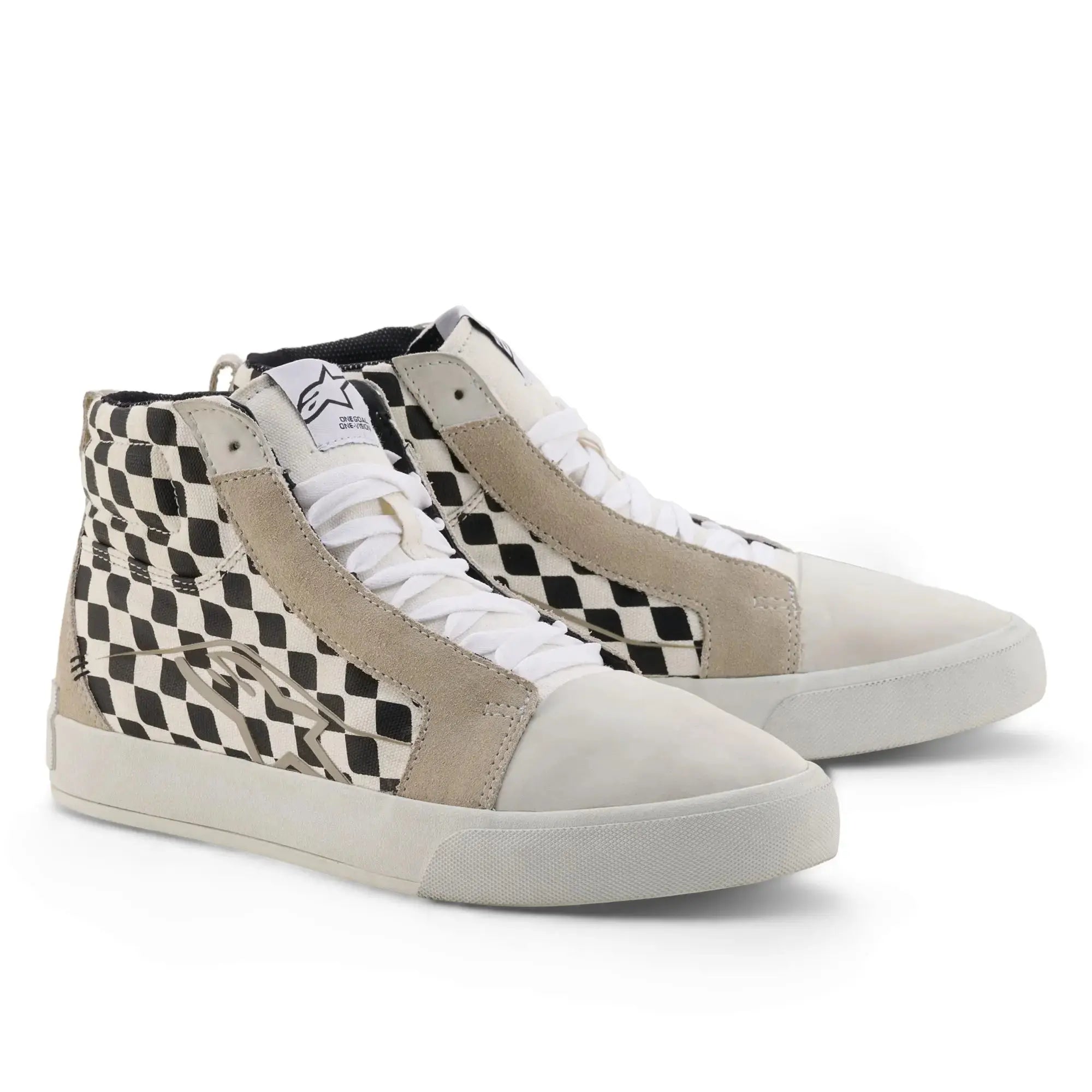 Alpinestars Ride-63 Canvas Shoes Black / White / Chess FREE UK Delivery, FREE 365 Day Returns | Moto Central