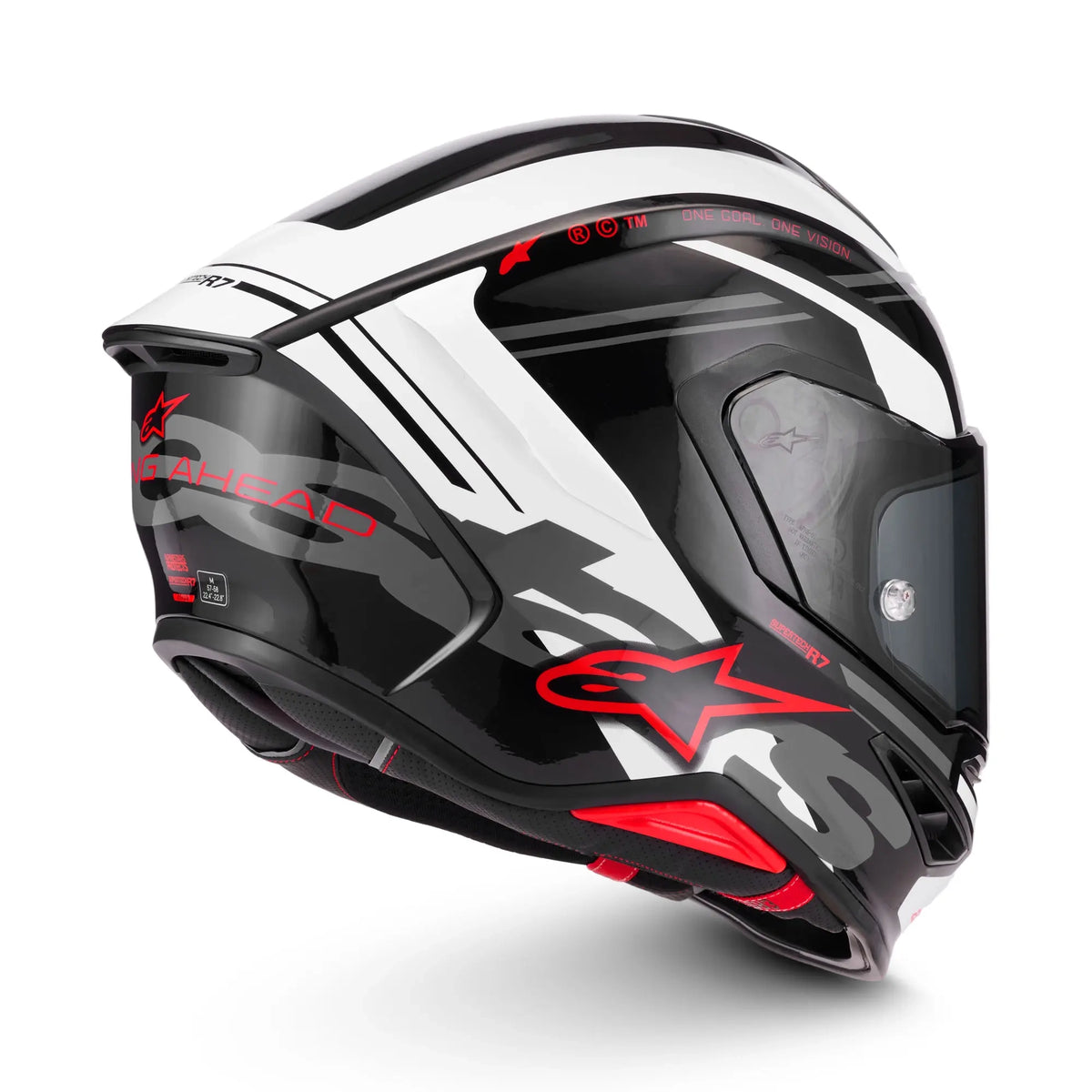 Alpinestars S-R7 A-Core Gloss Black / White / Red FREE UK Delivery, FREE 365 Day Returns | Moto Central