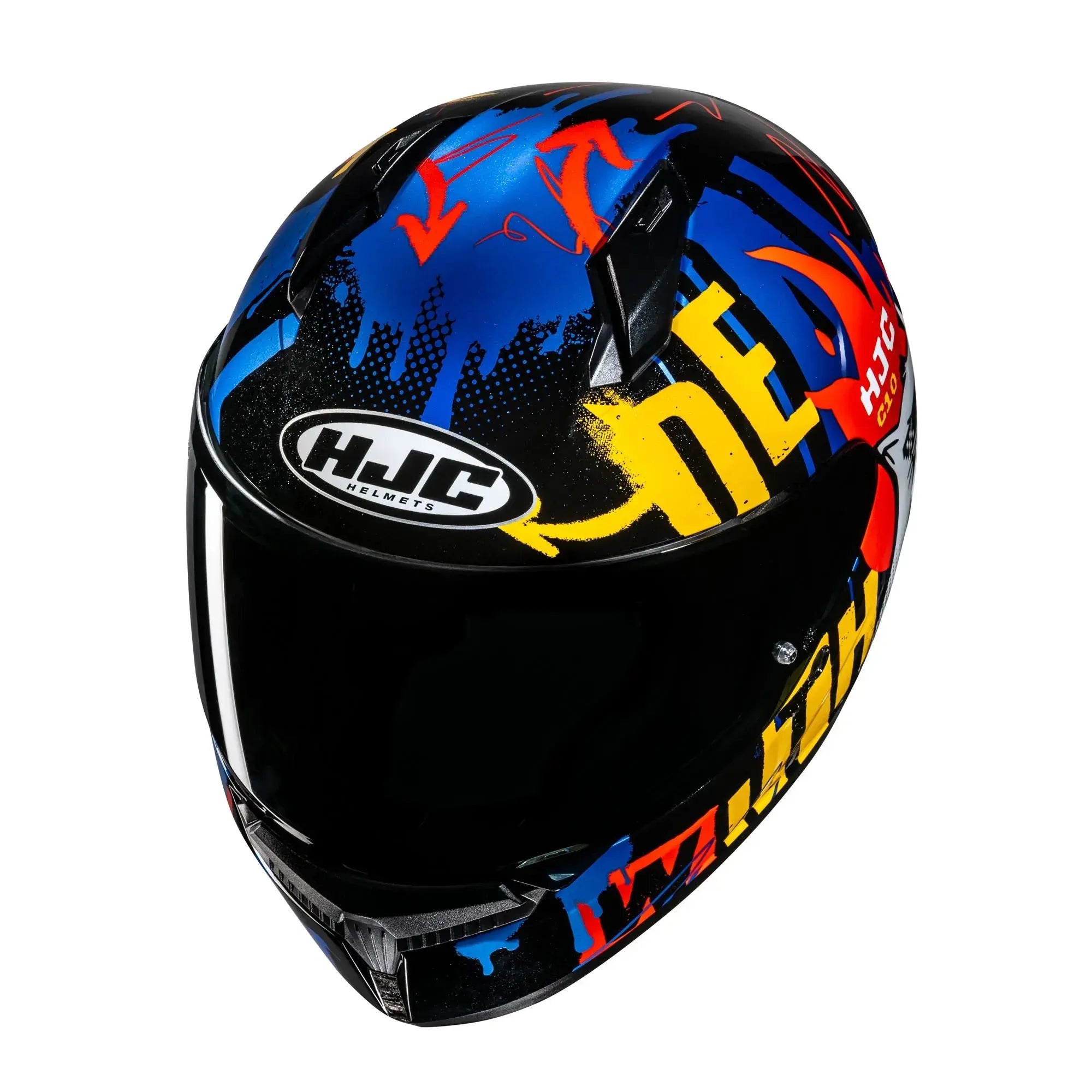 HJC C10 Fop MC23 Blue / White / Fluo Yellow FREE UK Delivery, FREE 365 Day Returns | Moto Central