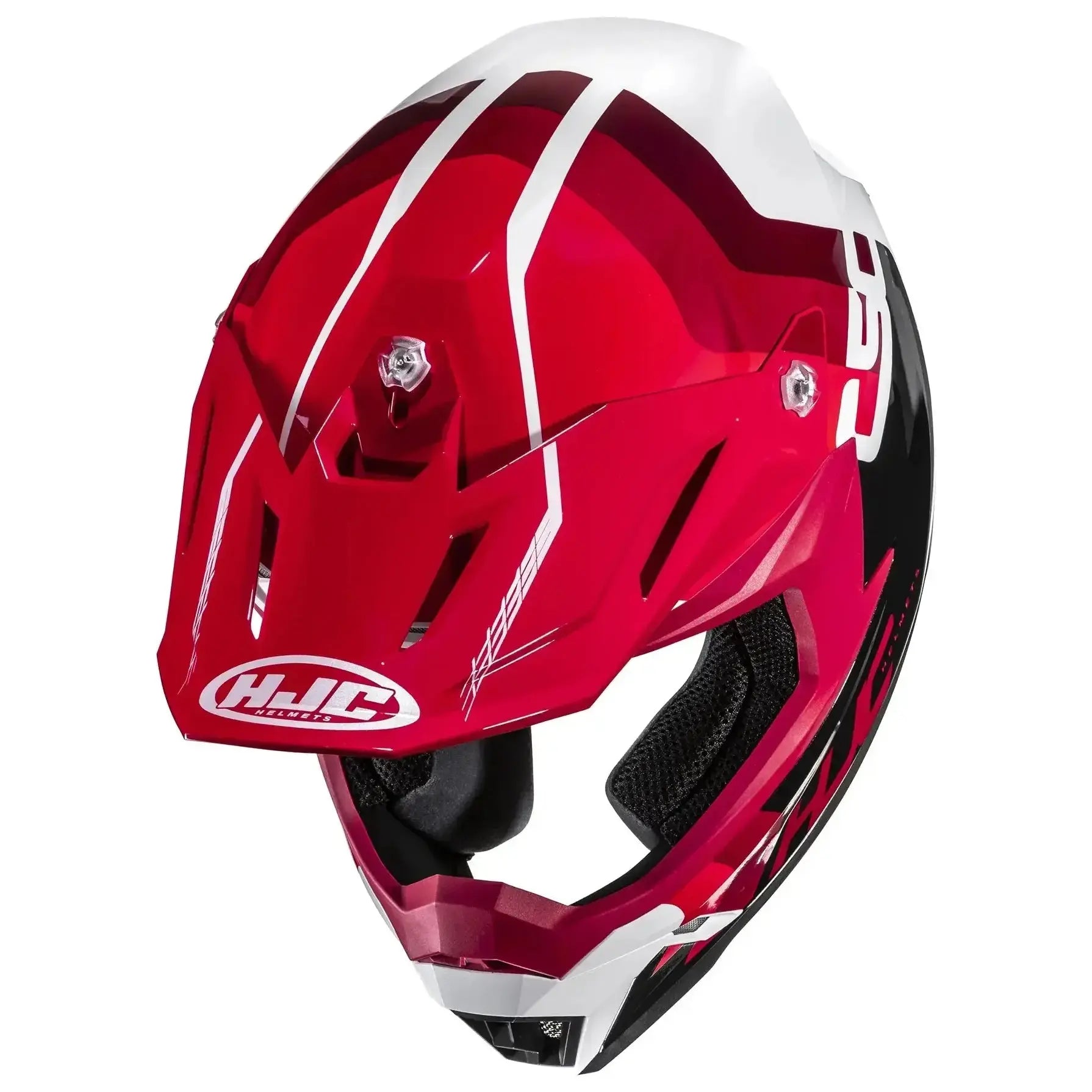 HJC C50 Primal MC1 Red motocross helmet, front view on white background