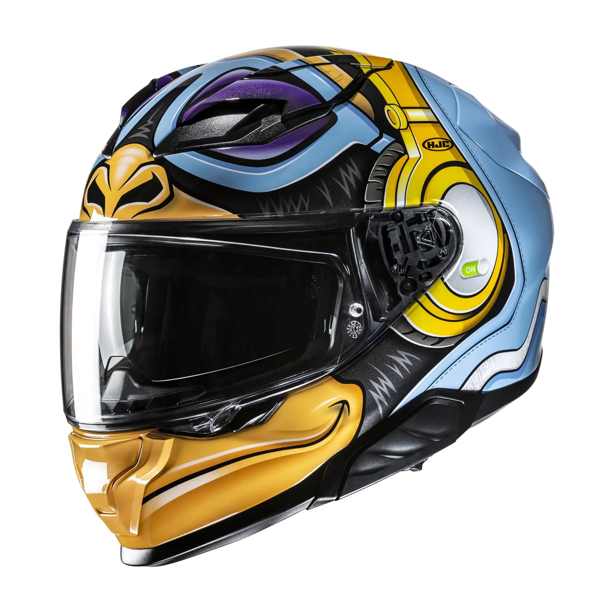 HJC F71 Monkey DJ MC23 Blue / White / Fluo Yellow  - FREE UK Shipping, FREE 365 Day Returns | Moto Central