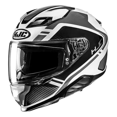 HJC F71 Tozz MC5 Black full-face motorcycle helmet, front-left view on white background