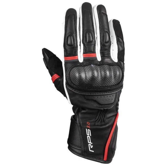 Oxford RP-5 3.0 Leather Gloves Black / White / Red FREE UK Delivery, FREE 365 Day Returns | Moto Central