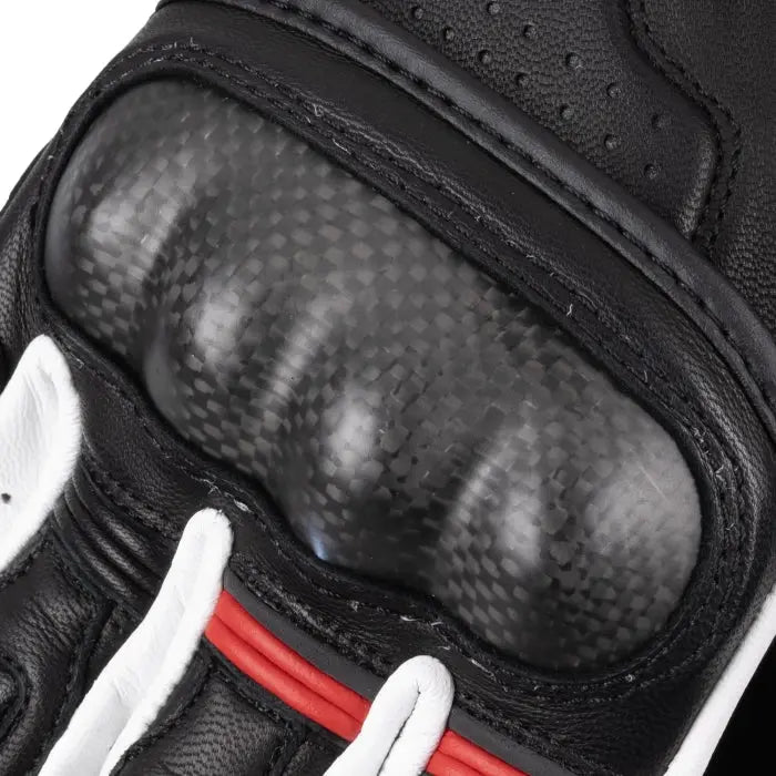Oxford RP-5 3.0 Leather Gloves Black / White / Red FREE UK Delivery, FREE 365 Day Returns | Moto Central