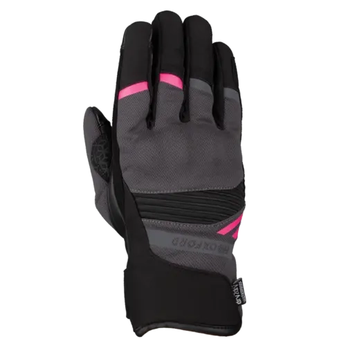 Oxford Dakar 1.0 Dry2Dry Ladies Textile Gloves Charcoal / Pink FREE UK Delivery, FREE 365 Day Returns | Moto Central