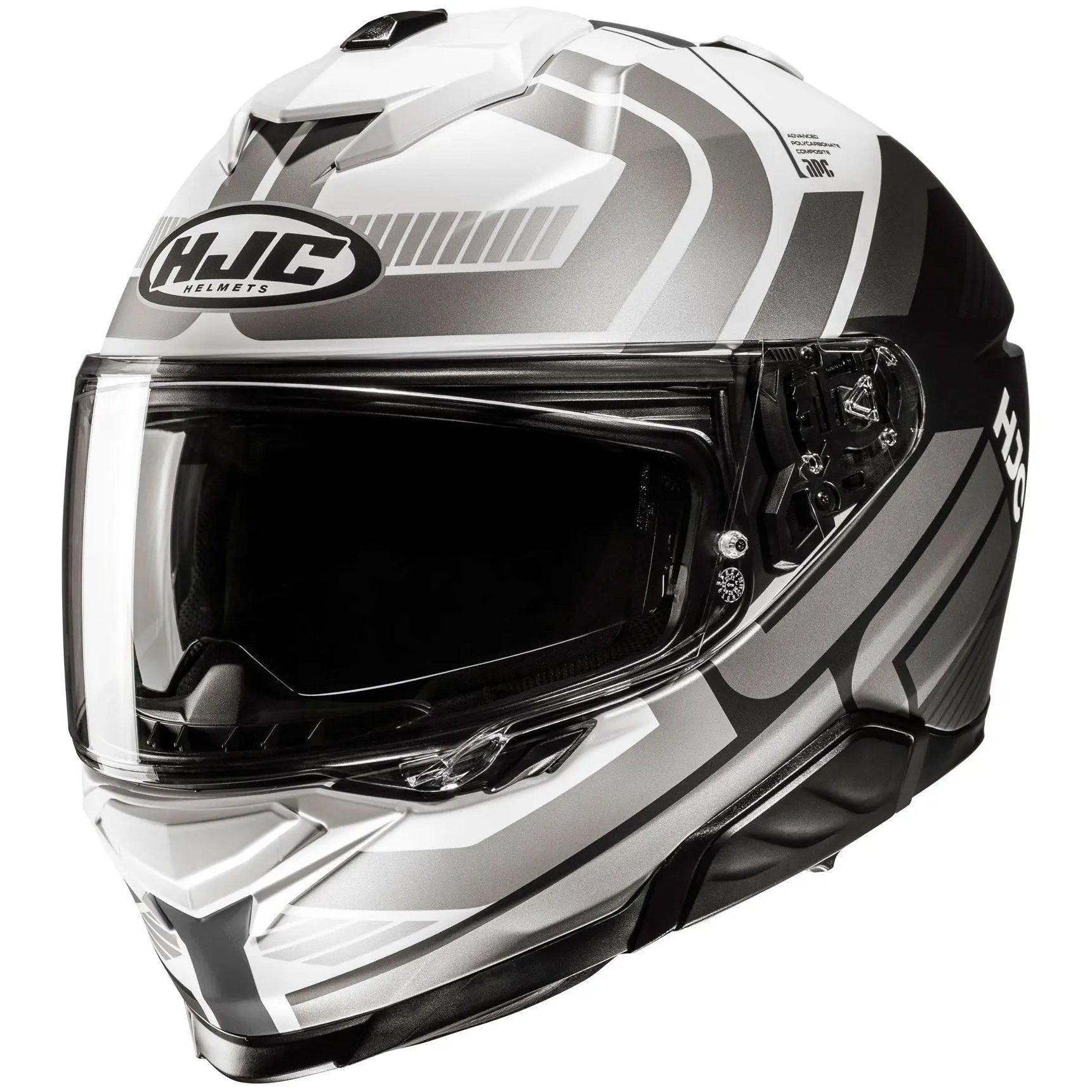 HJC i71 VIZ MC5 Black Full Face Motorcycle Helmet, front-left view on white background