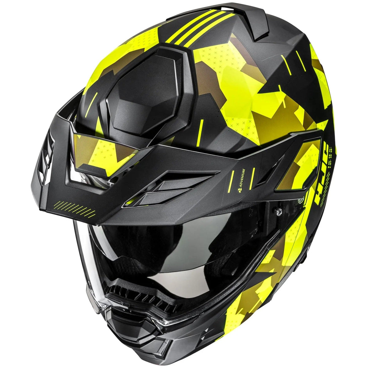 HJC i80 Roki Adventure MC3HSF Yellow, upper-front view on white background