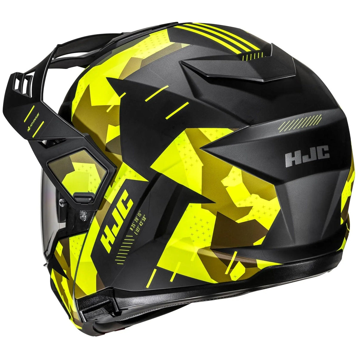 HJC i80 Roki Adventure MC3HSF Yellow, rear-right view on white background