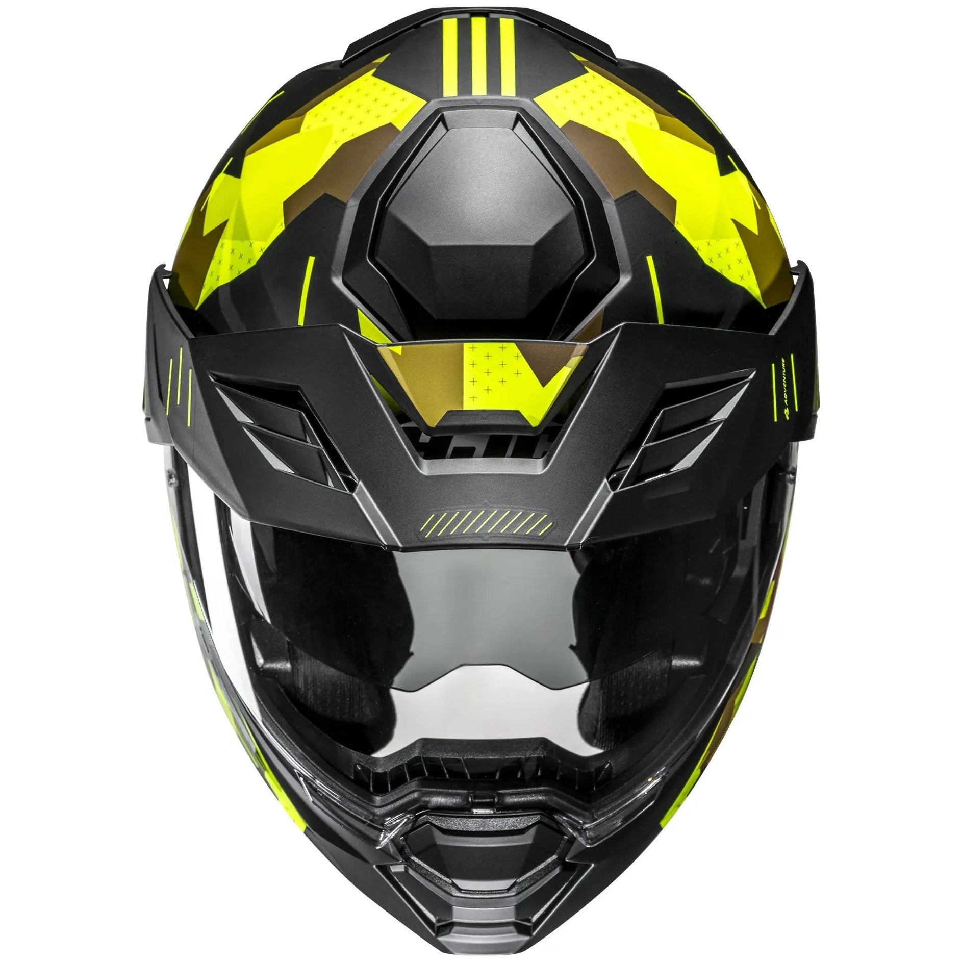 HJC i80 Roki Adventure MC3HSF Yellow, front view on white background