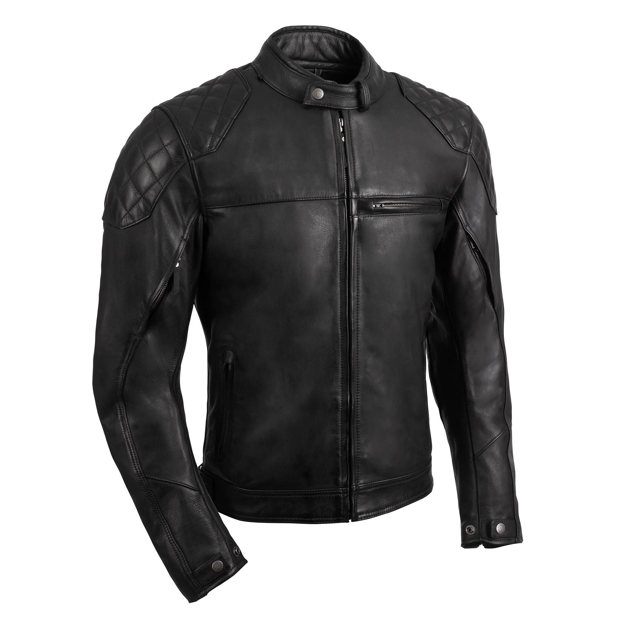 Oxford Route 73 3.0 Leather Jacket Black FREE UK Delivery, FREE 365 Day Returns | Moto Central