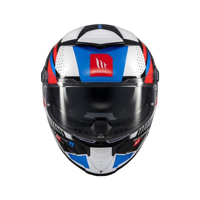MT Helmets Thunder 4 SV Lumin A7 Gloss White / Blue / Red - FREE UK Delivery, FREE 365 Day Returns | Moto Central