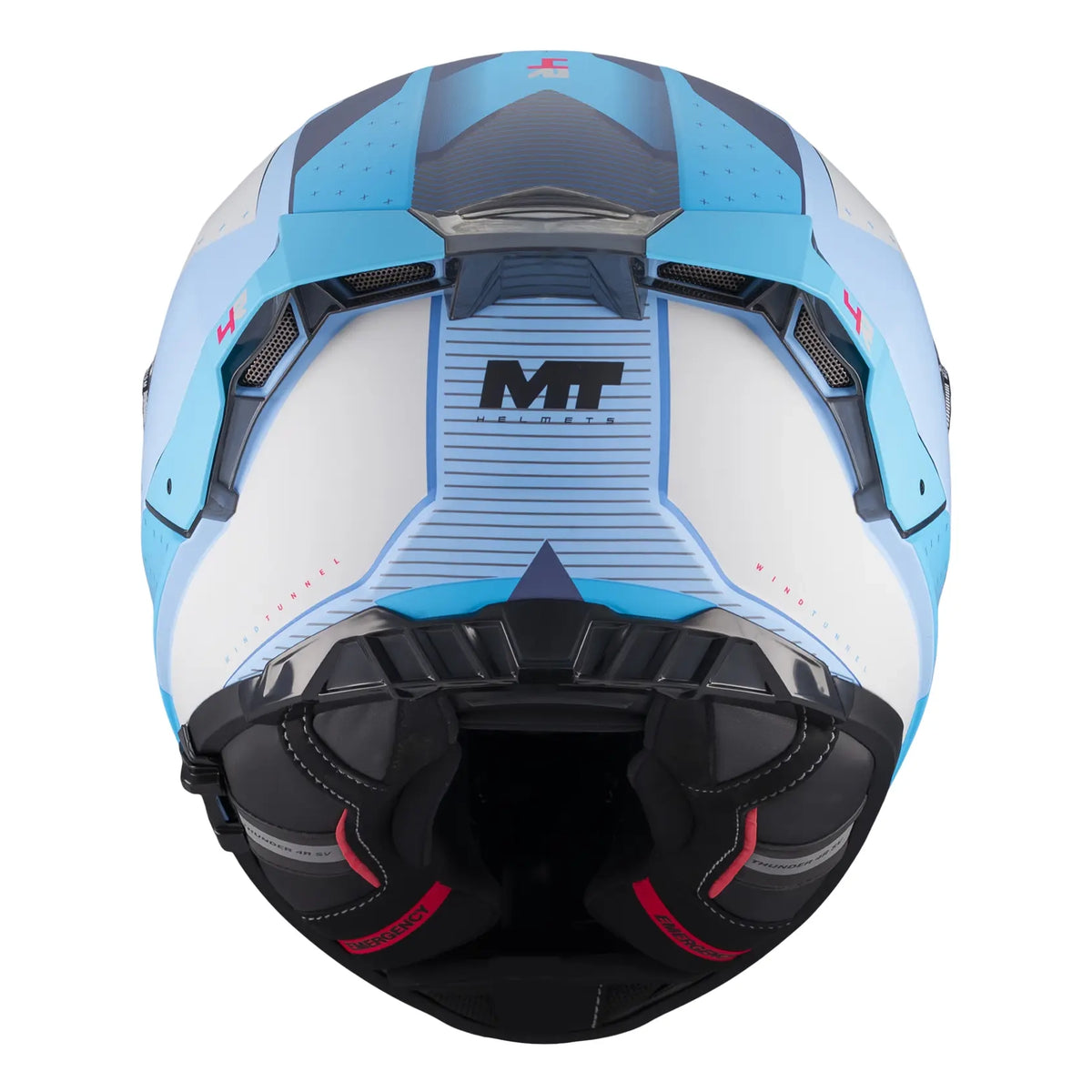 MT Helmets Thunder 4 R Wind Tunnel C7 Matt Blue, rear view