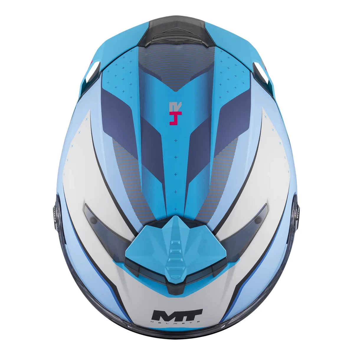 MT Helmets Thunder 4 R Wind Tunnel C7 Matt Blue, top view