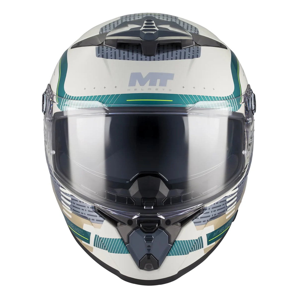MT Helmets Thunder 4 R Relevant C6 Gloss Grey / Green, front view